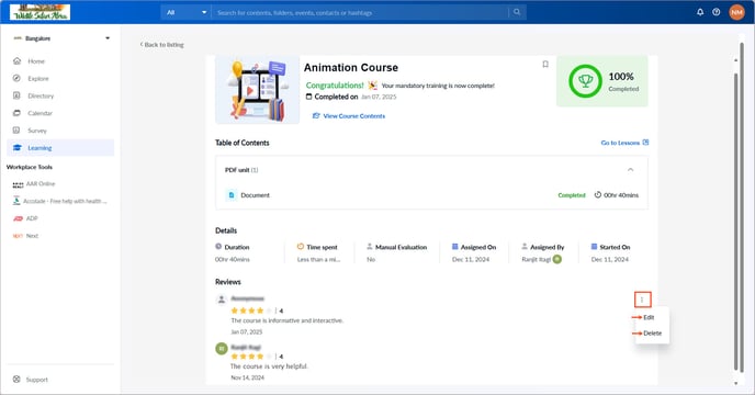 Add and manage course review4-1
