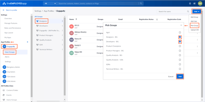 Add and manage group3