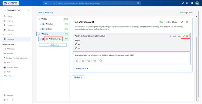 Add and manage questions in survey2-1