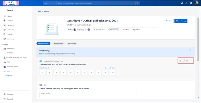 Add and manage section and question4