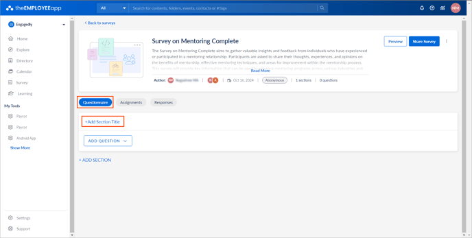 Add and manage sections and questions1-1