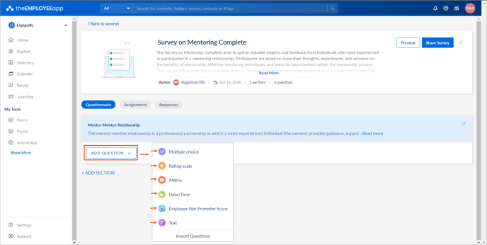 Add and manage sections and questions2-1