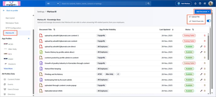Configure Marissa AI in theEMPLOYEEapp2
