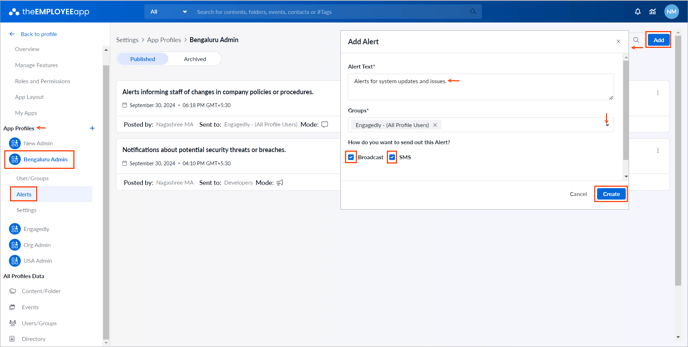 Create and manage alerts1