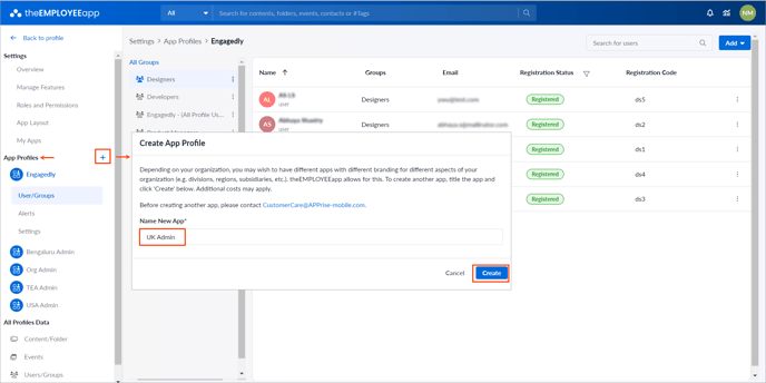 Create and manage app profile1