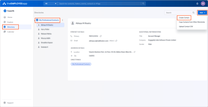 Create and manage contact1-1