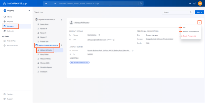 Create and manage contact2