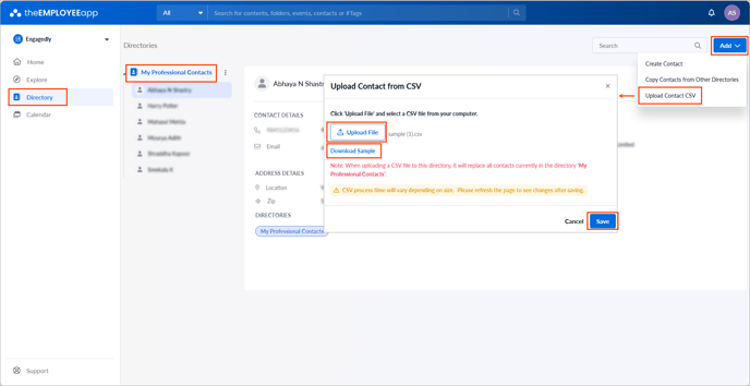 Create and manage contact4