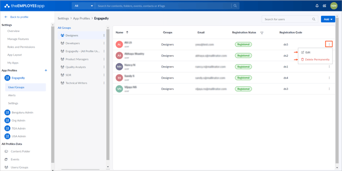 Create and manage registration code3