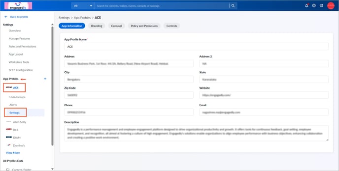 Manage app profile settings1