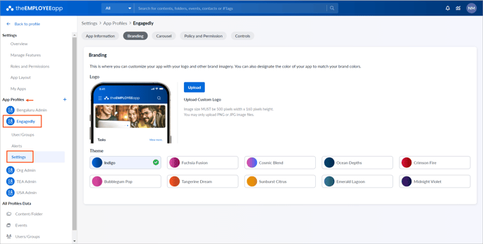 Manage app profile settings1