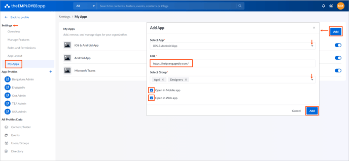 Overview of the settings6