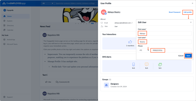 Update theEMPLOYEEapp profile2
