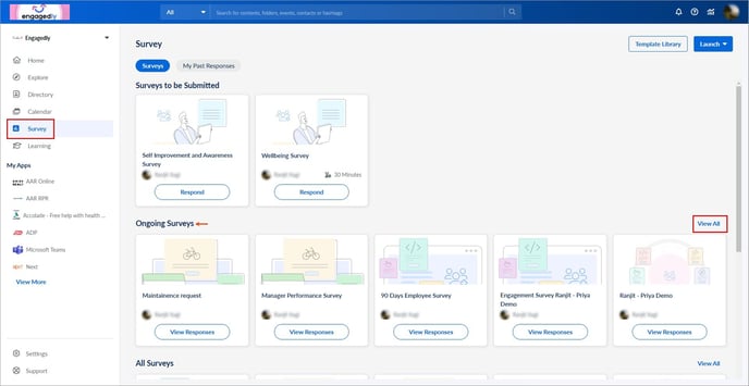 View and export engagement survey responses1-1