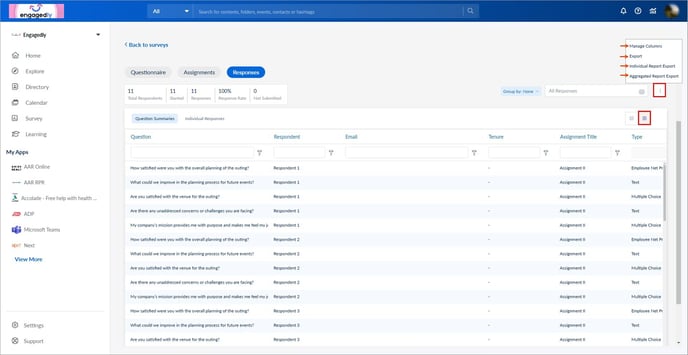 View and export engagement survey responses5-1