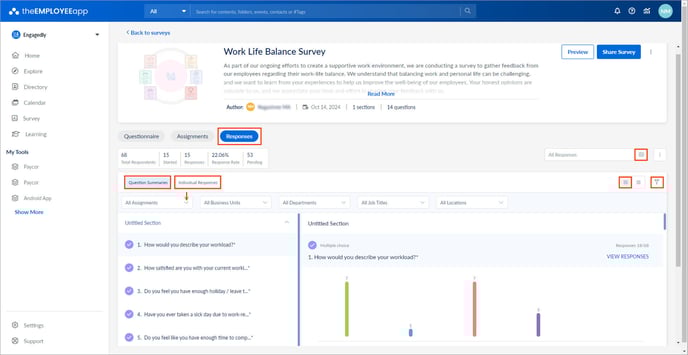 View and export survey responses1