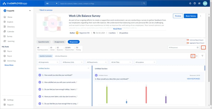 View and export survey responses2